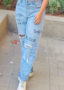 Women Blue Boyfriend Fit Jeans
