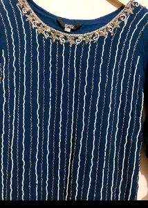 Sea🌊Blue Sharara Suit &amp; Dupatta For 34 Bust
