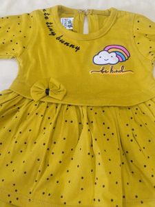 Mustard Color Frock Pant Set