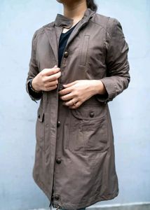 Vintage Brown Coat with Victorian Button Style