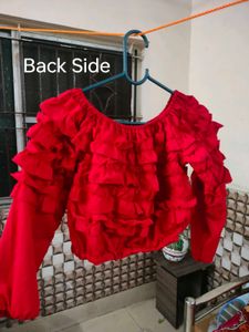 Red Ruffle Top