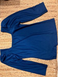 Blue Square Neck Top
