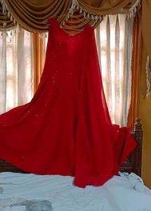 Red Sequin Ethnic Gown