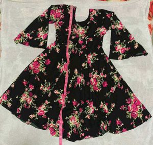 Floral Print Long Sleeve Fit &amp; Flare Dress