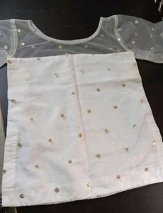 White Trendy Blouse For Lehnga/ Skirts