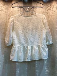 White Peplum Top