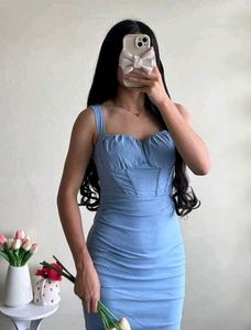 Blue Bodycon Midi Dress