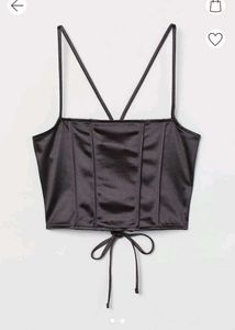H&amp;M Satin Corset Top