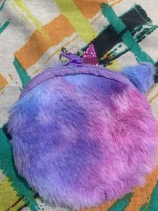 Red Mini Purse And Unicorn Hand Wallet Combo