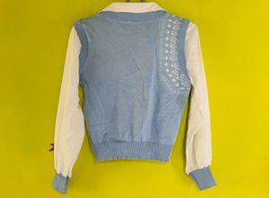 Blue Knit Sweater Vest