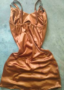 Gold Ruched Mini Dress