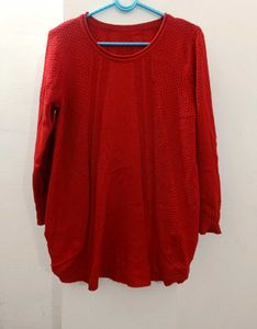 Red Knit Pullover