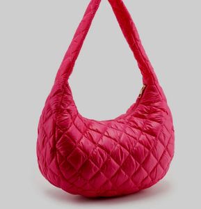 Quilted Puffer Shoulder Bag - Hot Pink