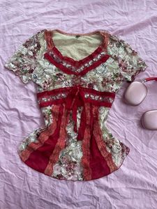 Y2k Floral Top