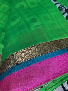 Festive Printed raw silk