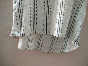 White Sheer Top With Blue Diamond Print