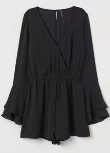 Black Bell Sleeve Romper