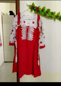 ❤🤍 Red And White Ethentic Top