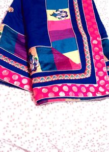 Blue Embroidered Saree