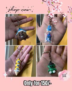 Set Of 4 Funky Cute Keychains