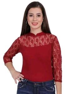 Maroon Lace Top