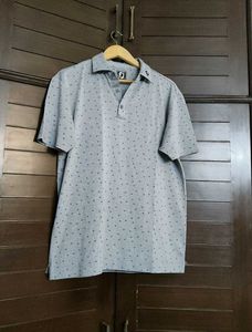 Foot Joy Men Grey Micro Flower Golf Polo Tshirt