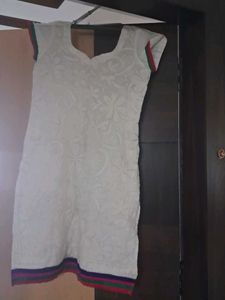 White Embroidered Kurti