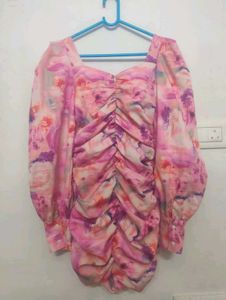 Pink Tie-Dye Mini Dress