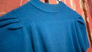 Blue Puff Sleeve Top