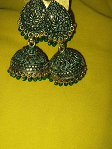 Green Latest Fancy Jhumka