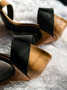 Nude &amp; Black Stiletto Heels