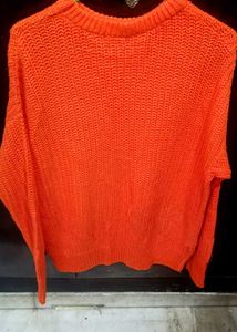 Stylish Orange Knit Sweater