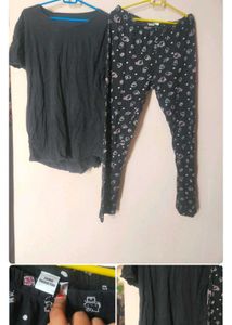 Women&#39;s Striped Top &amp; Cargo Capri Set