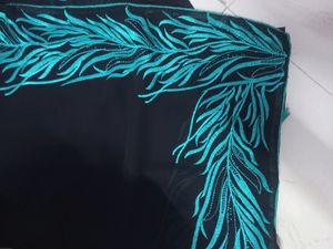Black &amp; Rama Embroidery Frency Saree