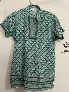 Green Printed Top