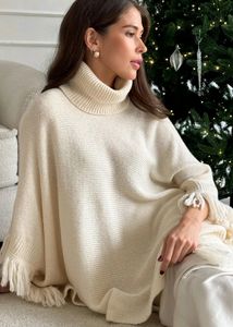 Women High neck Pocho Sweater