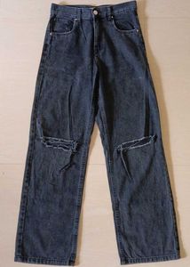 MNG Black Stripped Denim Jeans