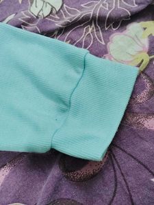 Light Blue Tie-Front Cropped Sweater