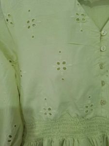 Lime Green Schiffle Dress
