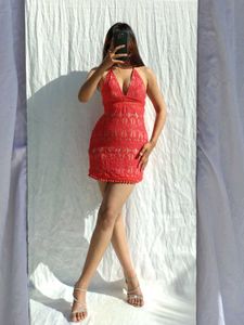 Forever 21 Red Lace Mini Dress