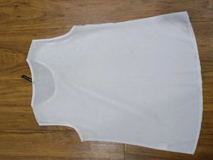 White Embellished Tank Top
