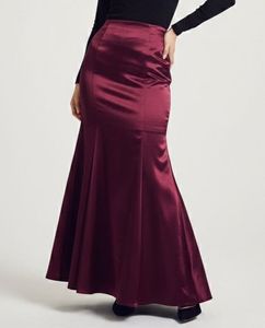 Burgundy Satin Mermaid Skirt