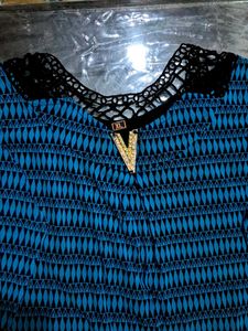 Patterned Blue Tunic Top