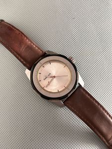 Fastrack Quartz Analog Silver Dial Leather Strap W