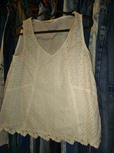 White Eyelet Tank Top Size Small - Medium