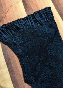 Women Black Pleated Casual Top