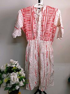 Red and White Dress