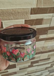 Hand-Painted Floral Jar