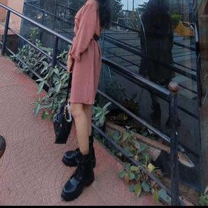 Stylish Brown Shirt Dress