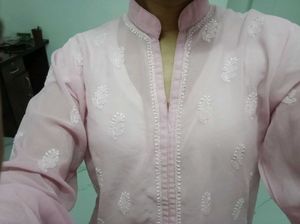 Pink Embroidered Kurti